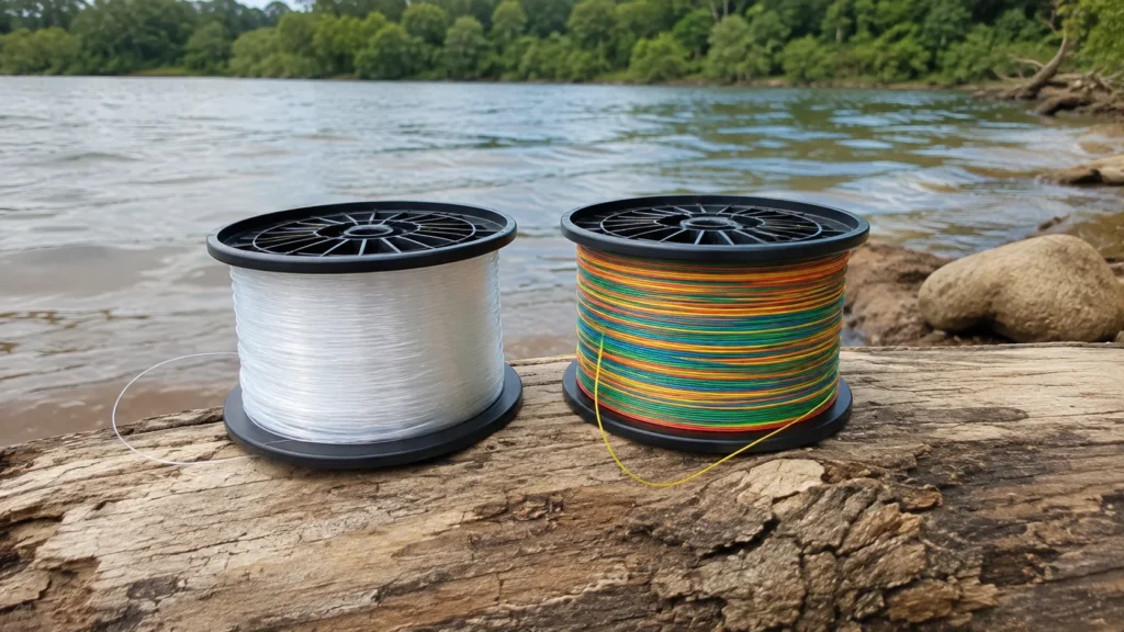 Qual a melhor linha de pesca: carretéis de monofilamento e multifilamento lado a lado