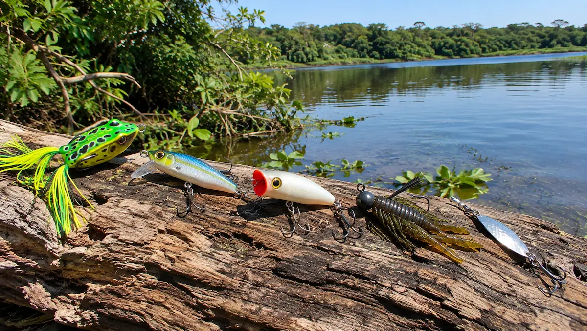 Qual a melhor isca artificial para traíra: frog, meia-água, popper, jig e colher lado a lado